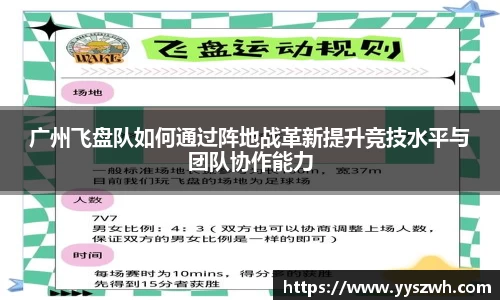 广州飞盘队如何通过阵地战革新提升竞技水平与团队协作能力