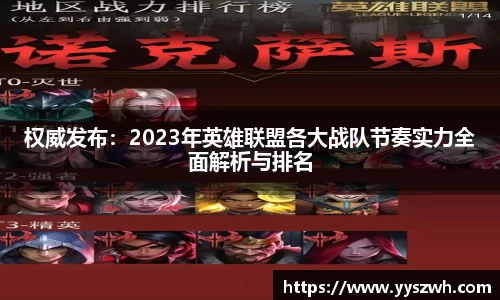 权威发布：2023年英雄联盟各大战队节奏实力全面解析与排名